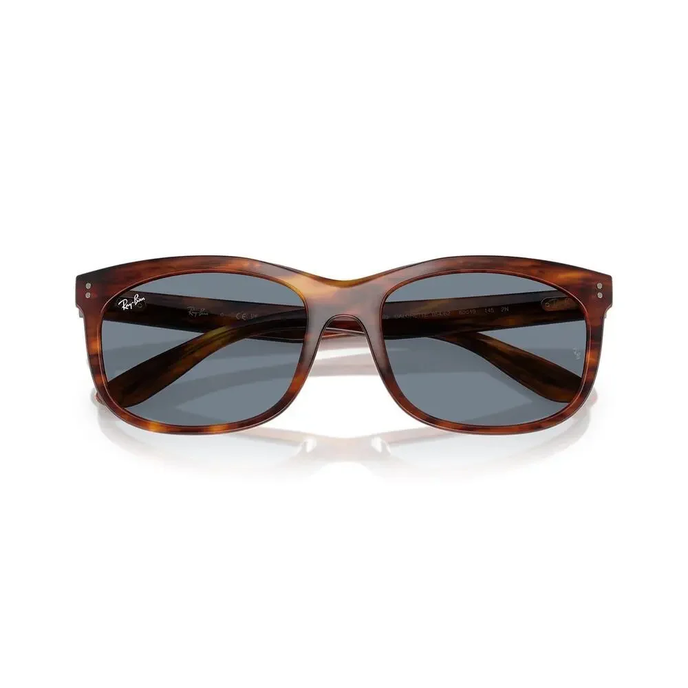 NEW Ray-Ban Unisex Balorette Striped Havana Pillow Frame Blue‎ Lens Sunglasses